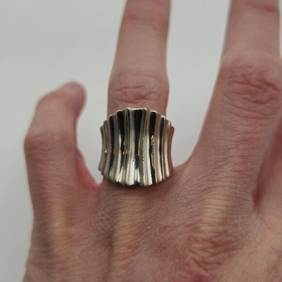 Size 7 Sterling Silver Solid Thick Quality Wide Band Ring A2753 - Picture 3 of 8